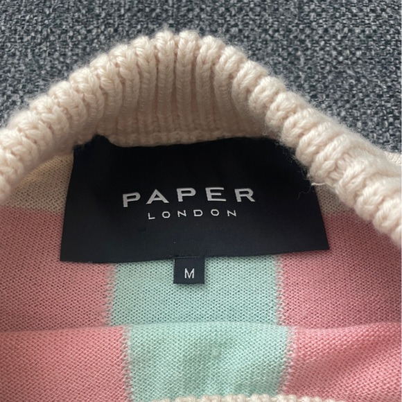 PAPER London pastel color block wool crewneck sweater - Picture 6 of 6